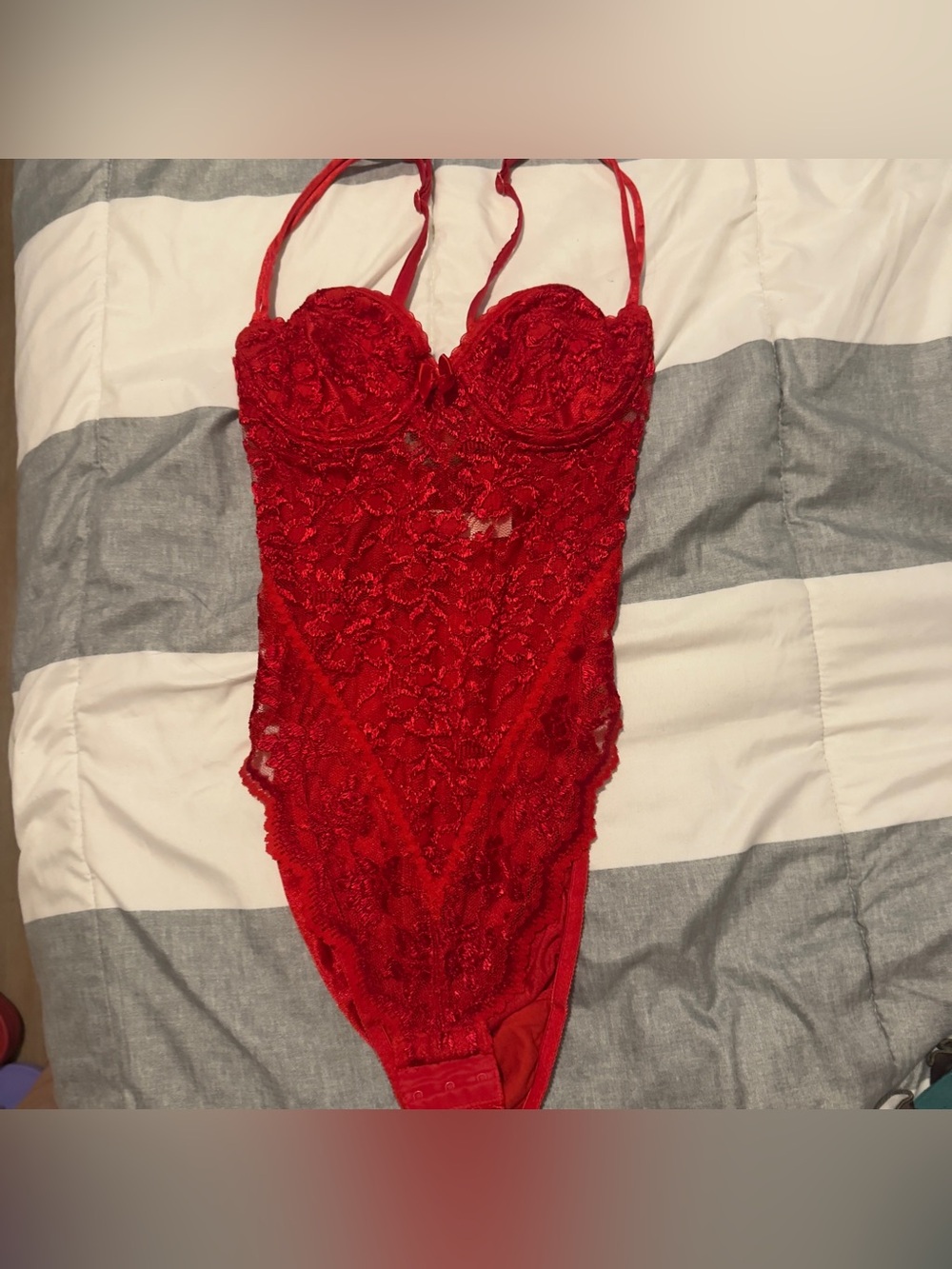 Red Lace Bodysuit Teddy - Women Intimates & Sleepwear